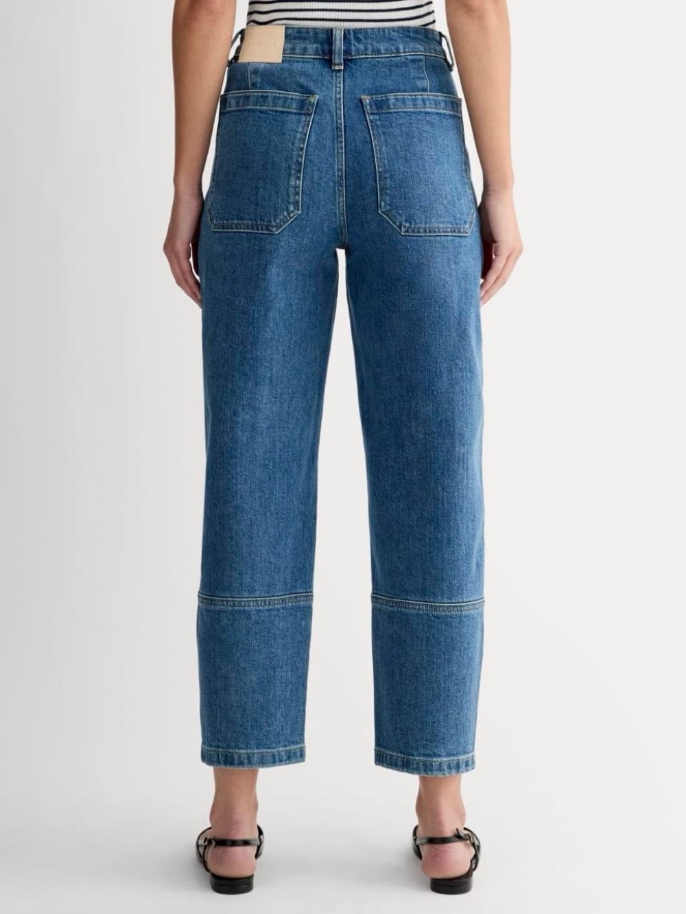 Everlane Cropped High-Rise Blue Denim Jeans - Picture 2 of 8